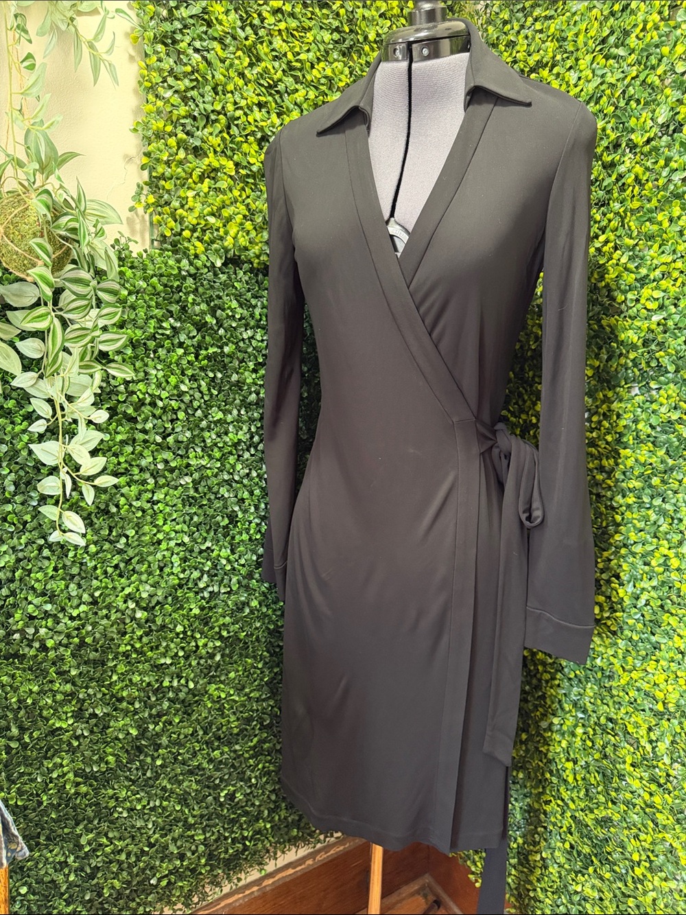 Diane Von Furstenberg Black Wrap Shirt Dress